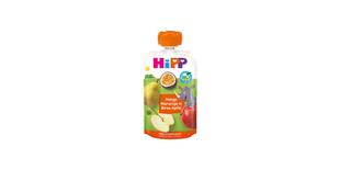 HiPP Bio-Quetschbeutel Mango Maracuja in Birne Apfel, bunter Fruchtpüree-Snack ab 1 Jahr ohne Zuckerzusatz