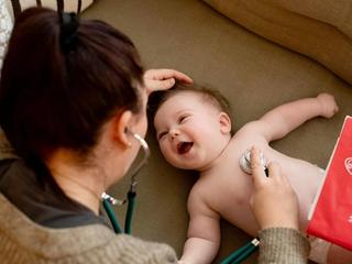 Baby at Health Visitor home appointment