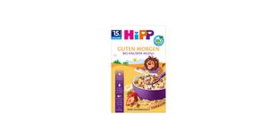 HiPP Guten Morgen Bio Knusper-Müesli Packung mit Schüssel Knuspermüsli, Erdbeeren und Getreide, ab 15 Monaten, ohne Zuckerzusatz