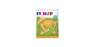 HiPP Bio Hirse Stangen Snackpackung mit Giraffenmotiv für Babys ab dem 8. Monat