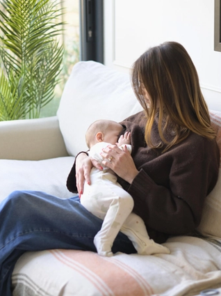Mum breastfeeding her baby