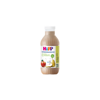 HiPP Sondennahrung Flasche (1,0 kcal/ml) mit Milch, Apfel und Birne auf weißem Hintergrund