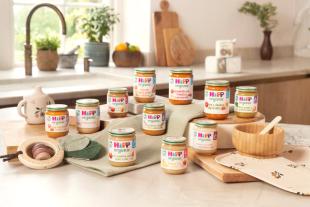 HiPP best-selling jars on a kitchen worktop