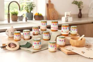HiPP best-selling jars on a kitchen worktop