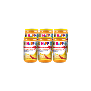 Sechserpack HiPP Frucht & Getreide Mango-Bananen-Grieß im Vorteilsglas, 6×250g Babybrei ab 6. Monat