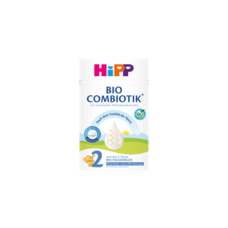 HiPP 2 BIO Combiotik® ohne Stärke Folgemilch-Packung für Babys ab dem 6. Monat auf weißem Hintergrund