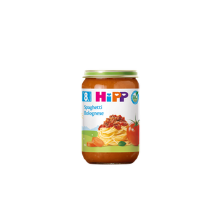 HiPP Bio Babyglas Spaghetti Bolognese 220g mit Tomatenmotiv