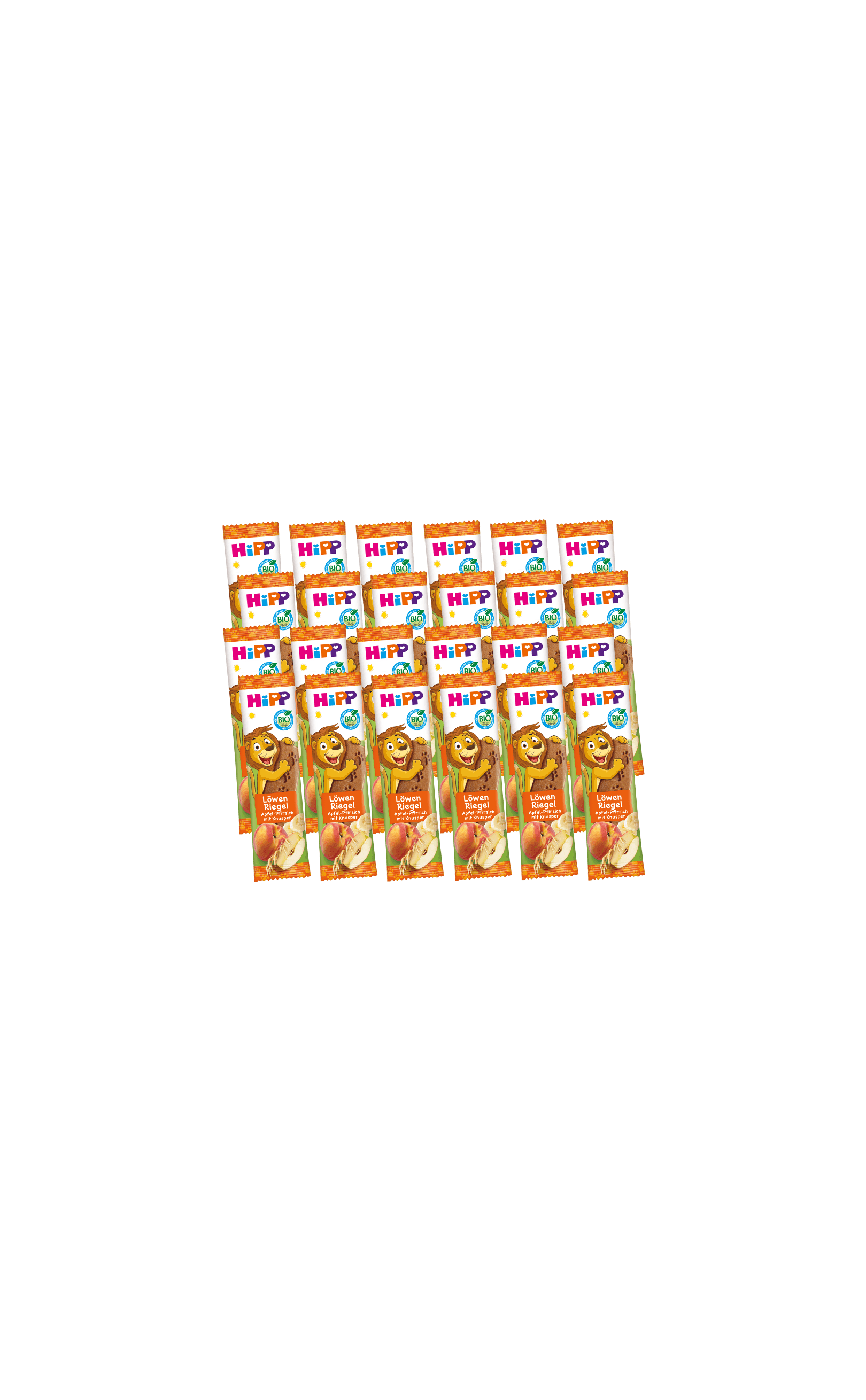 24er Pack HiPP Bio Kinder-Riegel 20g mit Löwenmotiv, fruchtigem Getreidesnack für unterwegs