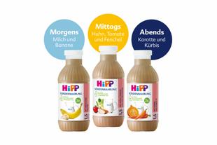 Drei HiPP Sondennahrungen mit Störern morgens, mittags und abends