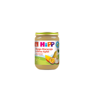 HiPP Bio Fruchtpüree im Glas: Mango-Maracuja in Birne-Apfel ab 6. Monat, ohne Zuckerzusatz