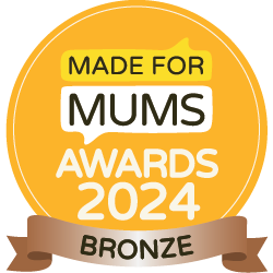 Made for Mums Awards 2024 Bronze badge on a yellow background
