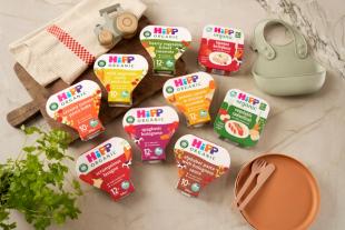 HiPP Organic tray meals on a kitchen worktop