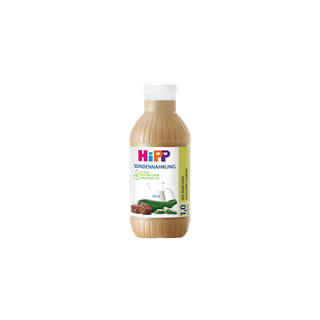 HiPP Sondennahrung 1,0 kcal/ml mit Rind und Zucchini-Gemüse in 500-ml-Flasche auf weißem Hintergrund