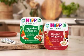 HiPP Organic vegetable cannelloni and lasagne bolognese 15 months+ tray meals on kitchen worktop