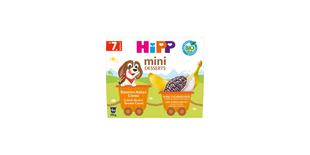 HiPP Mini Desserts Bananen Kakao Creme Packung, Bio-Nachtisch ab 7. Monat ohne Zuckerzusatz, 4x100g Becher