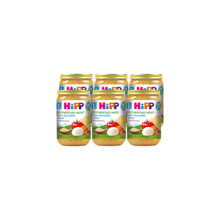 6er-Pack HiPP vegetarisches Menü Bunter Kartoffelauflauf im 220g-Glas für Babys ab dem 8. Monat