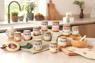 HiPP best-selling jars on a kitchen worktop