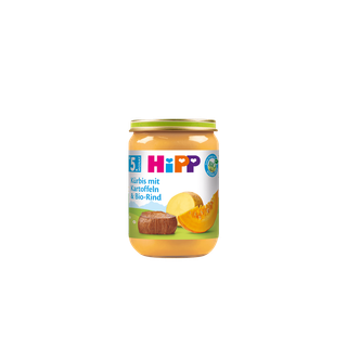 HiPP Bio-Gläschen „Kürbis mit Kartoffeln & Bio-Rind“ ab dem 5. Monat