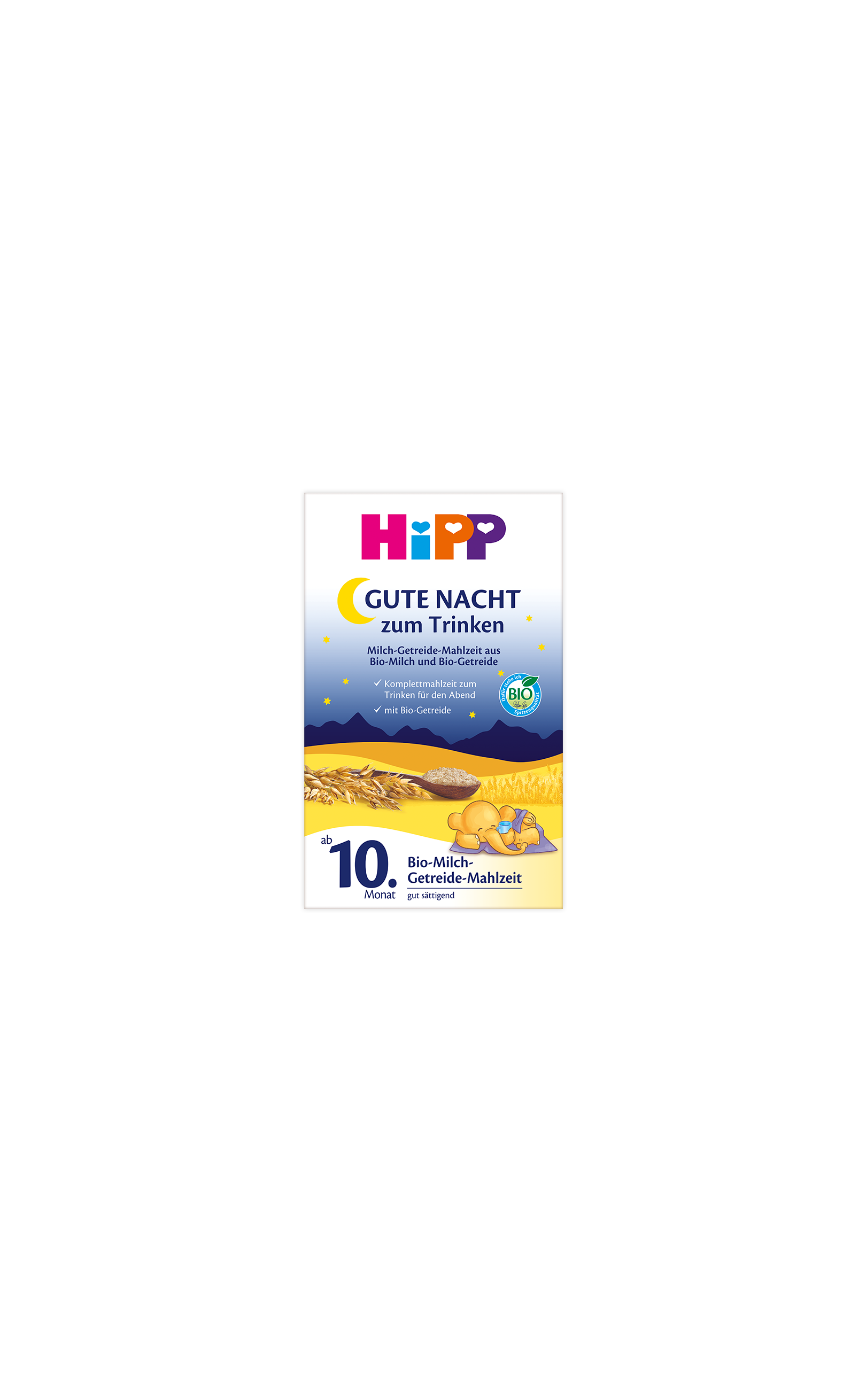 HiPP Gute Nacht Bio-Milch-Getreide-Mahlzeit zum Trinken ab dem 10. Monat in 525g Packung