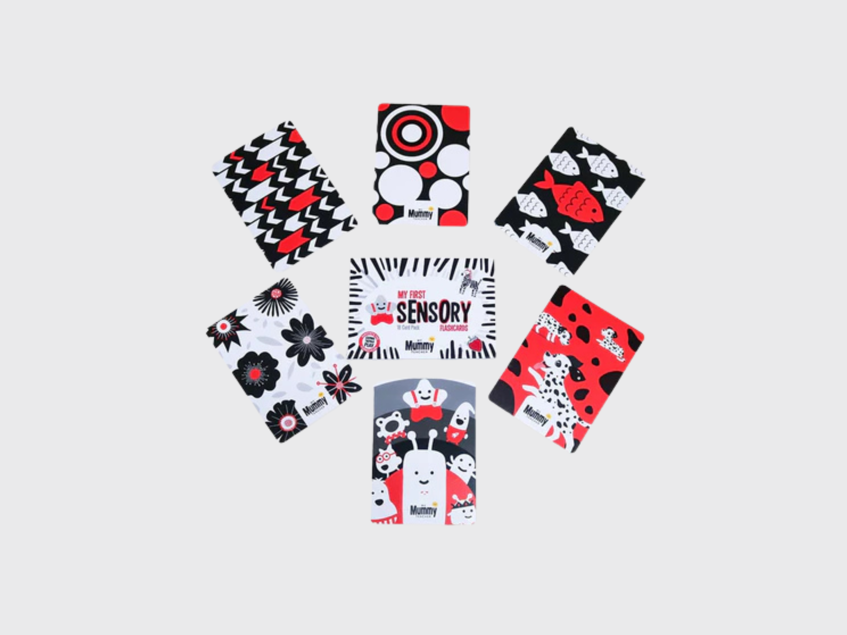Pack of black and white sensory development cards