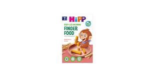HiPP Baby-led Weaning Mehrkorn-Sticks ab dem 7. Monat mit Affenmotiv und angerichteten Fingerfood-Sticks