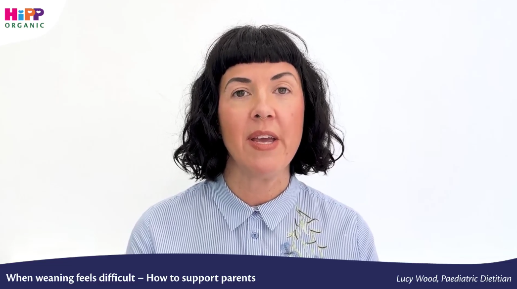 Screenshot from HCP video 'when weaning feels difficult - how to support parents?'