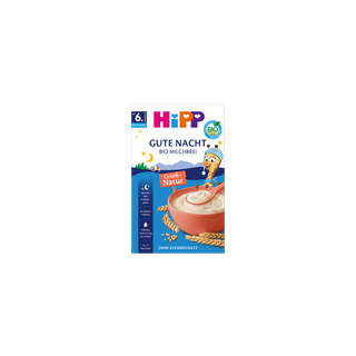 HiPP Gute Nacht Bio Milchbrei Grieß-Natur Packung mit Schüssel Grießbrei, ab 6. Monat, ohne Zuckerzusatz
