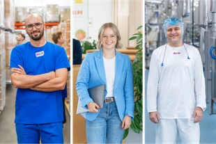 Drei HiPP Mitarbeiter*innen aus verschiedenen Bereichen