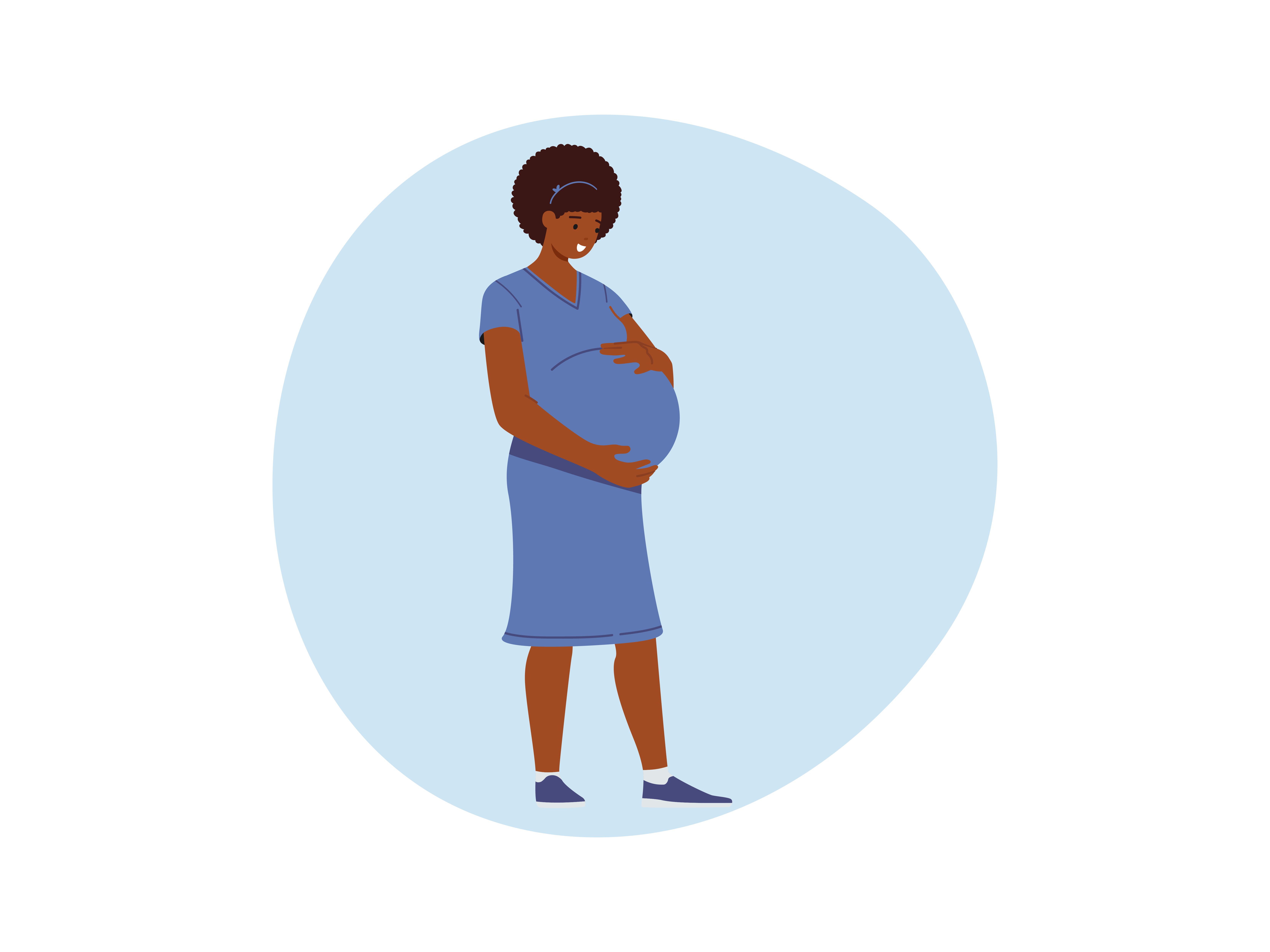 Graphic of a pregnant woman stood holding her bump