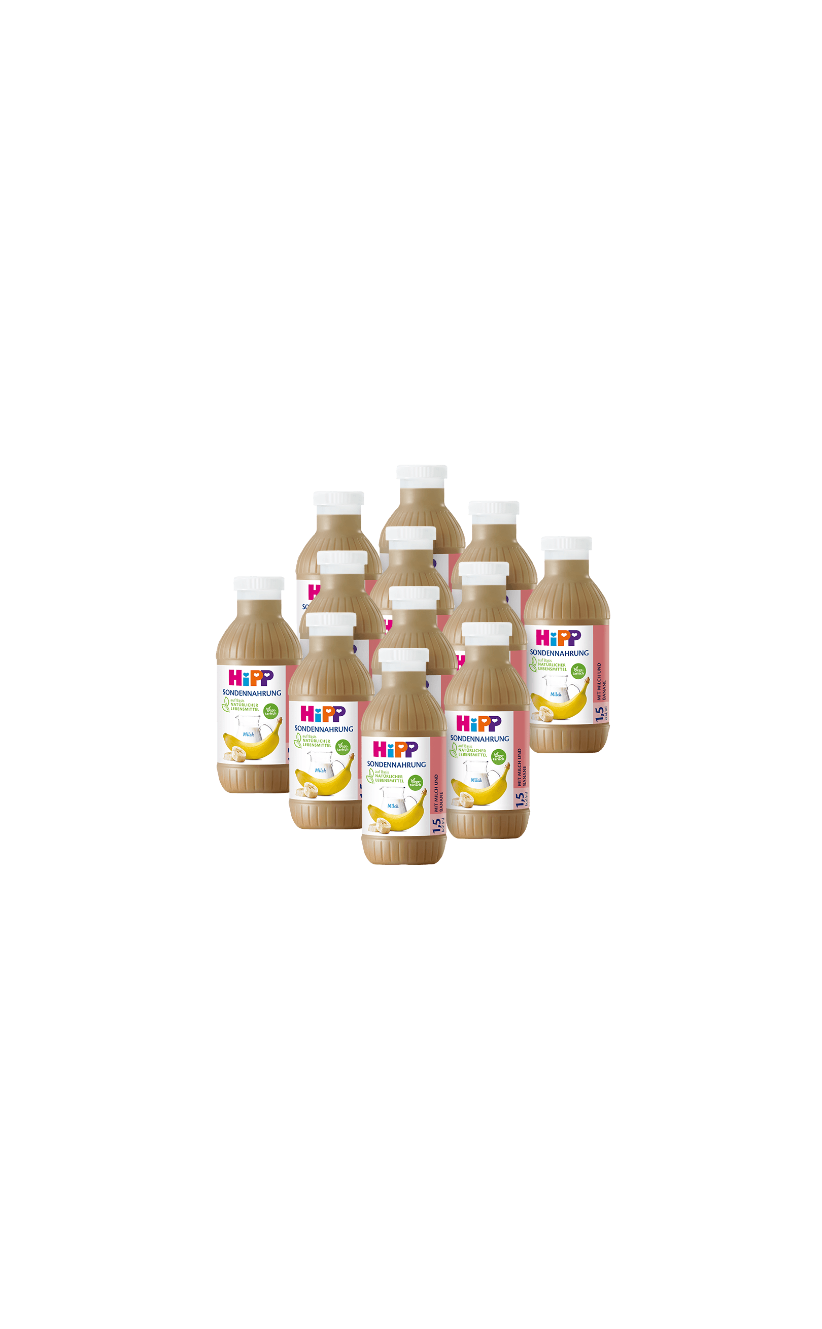 12er-Pack HiPP Sondennahrung Bananen-Geschmack in 500-ml-Flaschen