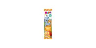 HiPP Elefant Müesli Riegel Butterkeks in Apfel-Vanille in bunter Kinderverpackung mit Elefantenmotiv auf weißem Hintergrund