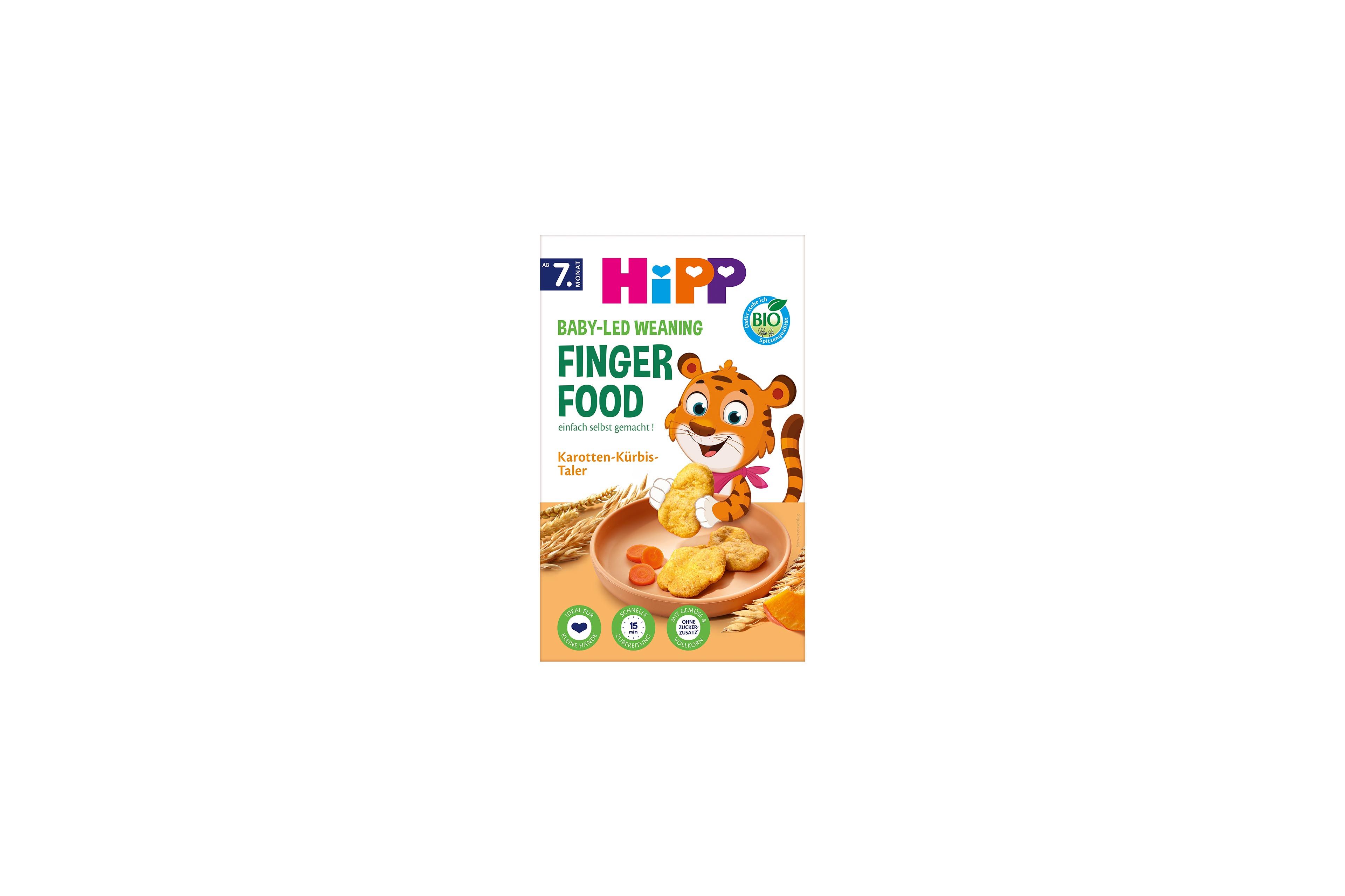 HiPP Baby-led Weaning Fingerfood Karotten-Kürbis-Taler ab dem 7. Monat mit Bio-Siegel