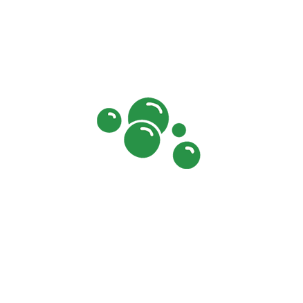Grüne Blasen in verschieden Größen