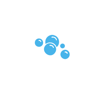 Blaue Blasen in verschiedenen Größen