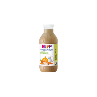 HiPP Sondennahrung 1,0 kcal/ml mit Huhn, Karotte und Kürbis in 500-ml-Flasche vor weißem Hintergrund