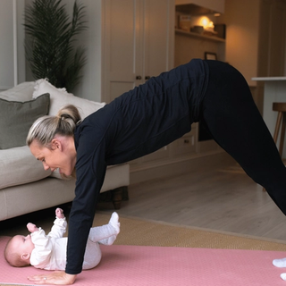 Woman in yoga position