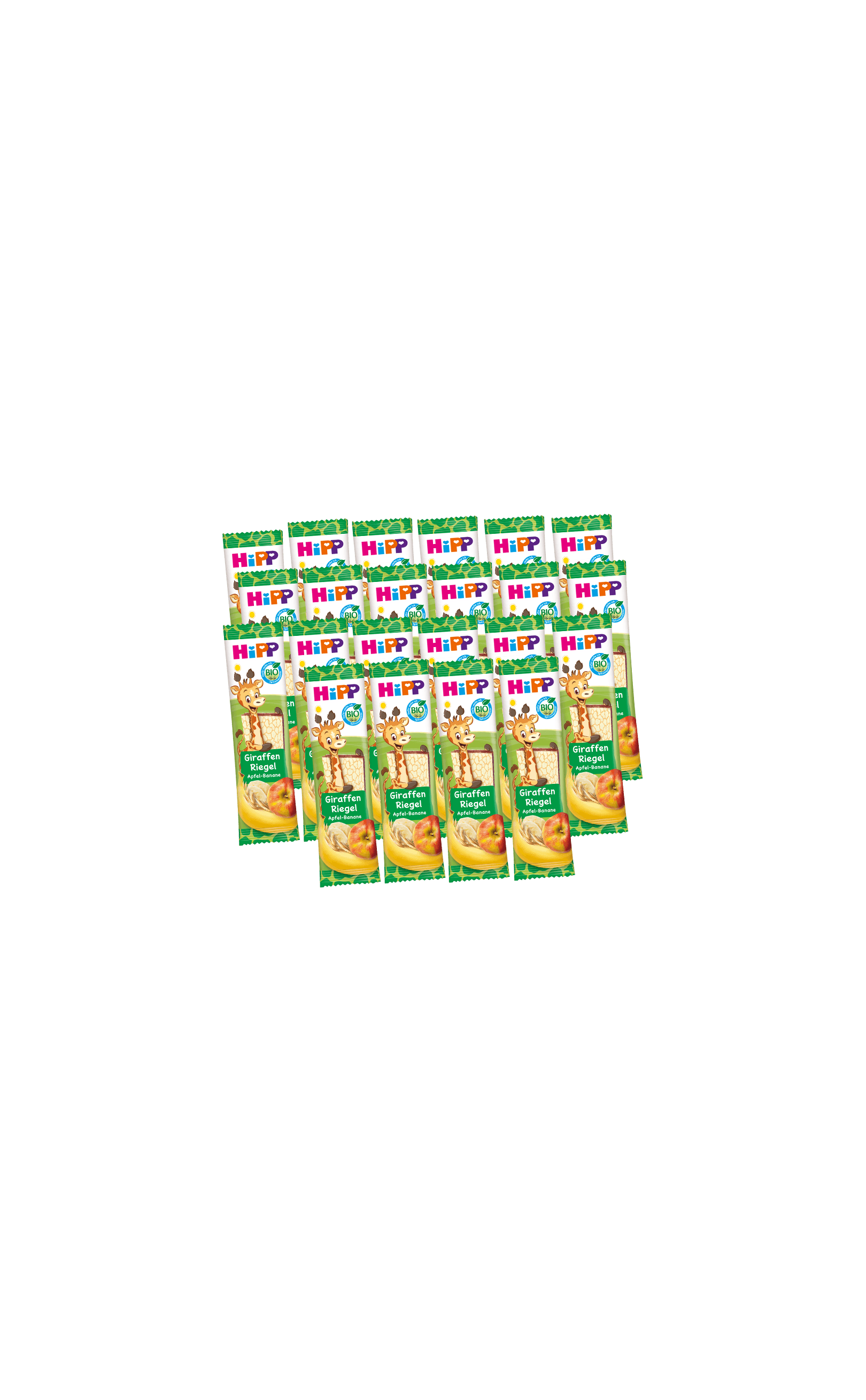 22er Pack HiPP Bio Giraffen-Riegel für Kleinkinder, fruchtige Snacks in grüner, kinderfreundlicher Verpackung