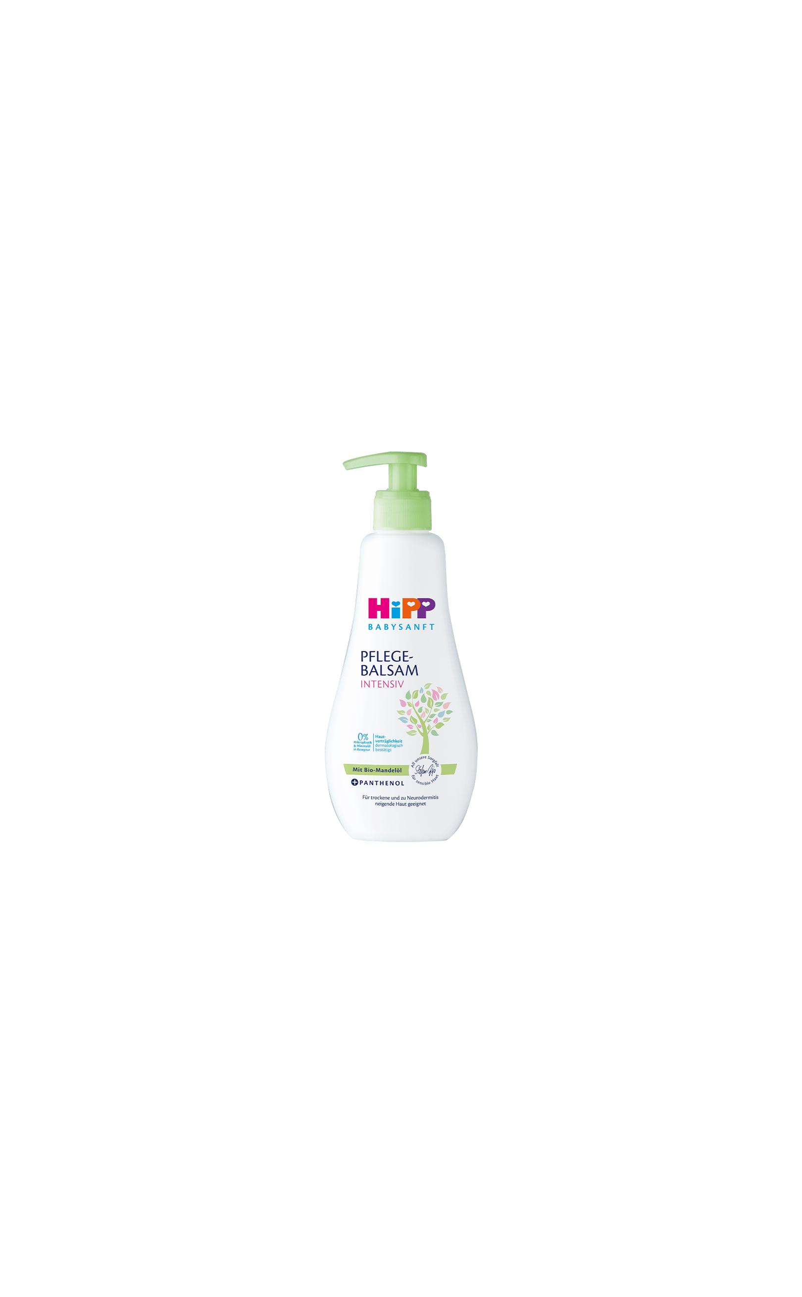 HiPP Babysanft Pflege-Balsam Intensiv 300 ml mit Pumpspender für sanfte, feuchtigkeitsspendende Babypflege