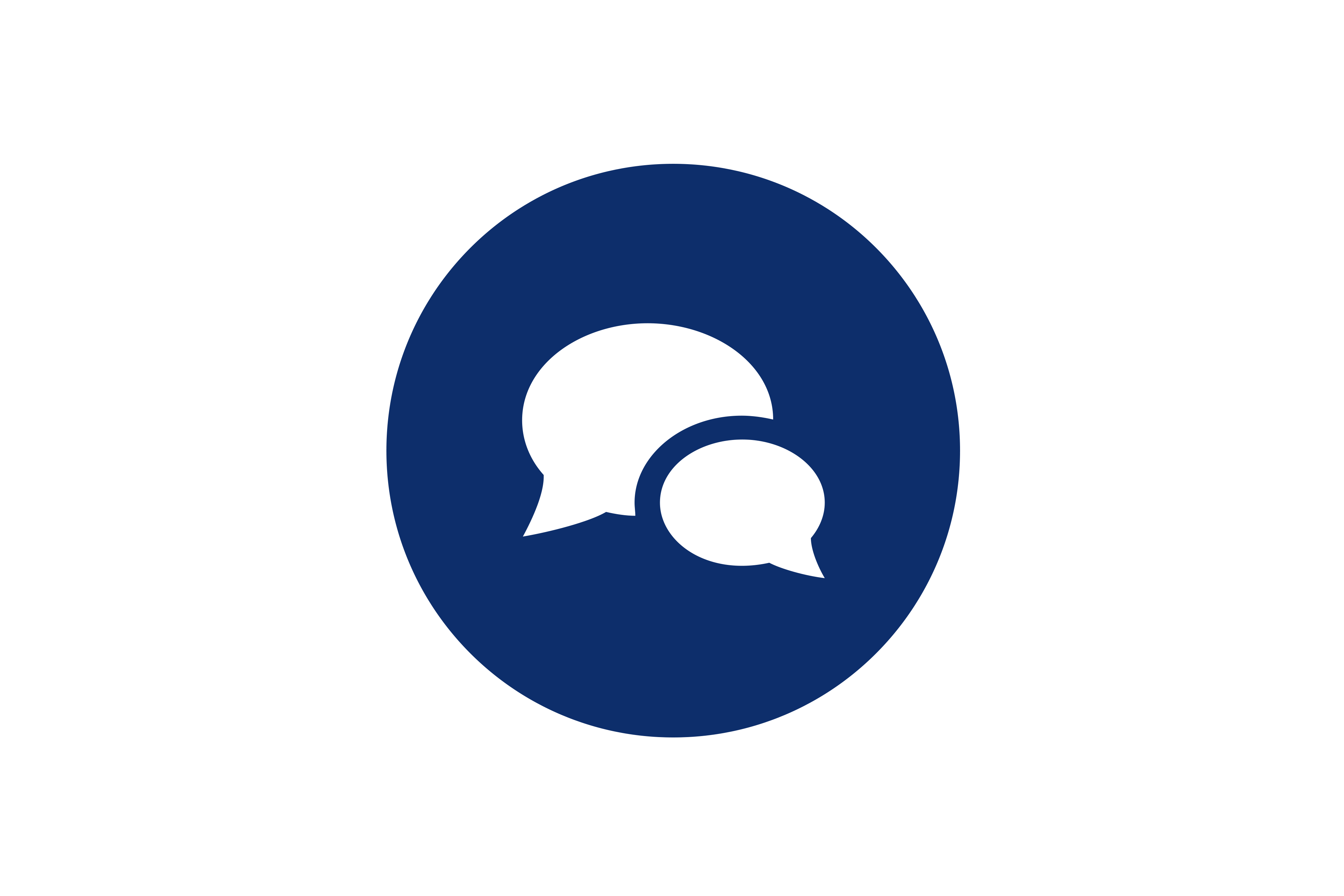 Chat Icon in einen dunkelblauen Kreis
