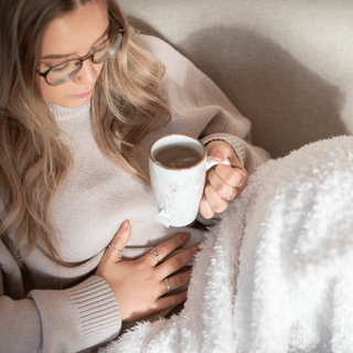 Woman suffering with morning sickness