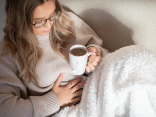 Woman suffering with morning sickness