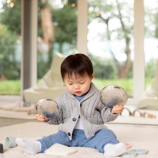 Toddler playing with toys