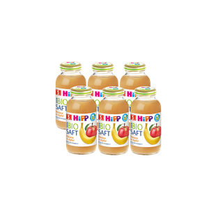 Sechserpack HiPP Bio Saft Banane in Apfel in 200-ml-Gläschen für kleine Kinder