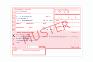 Ausgefülltes Rezeptmuster