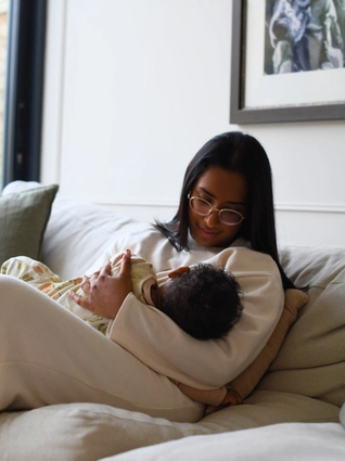 Mum breastfeeding baby