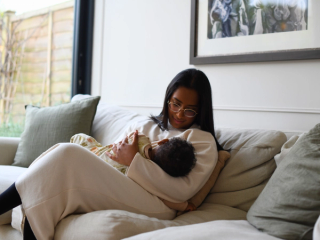 Mum breastfeeding baby