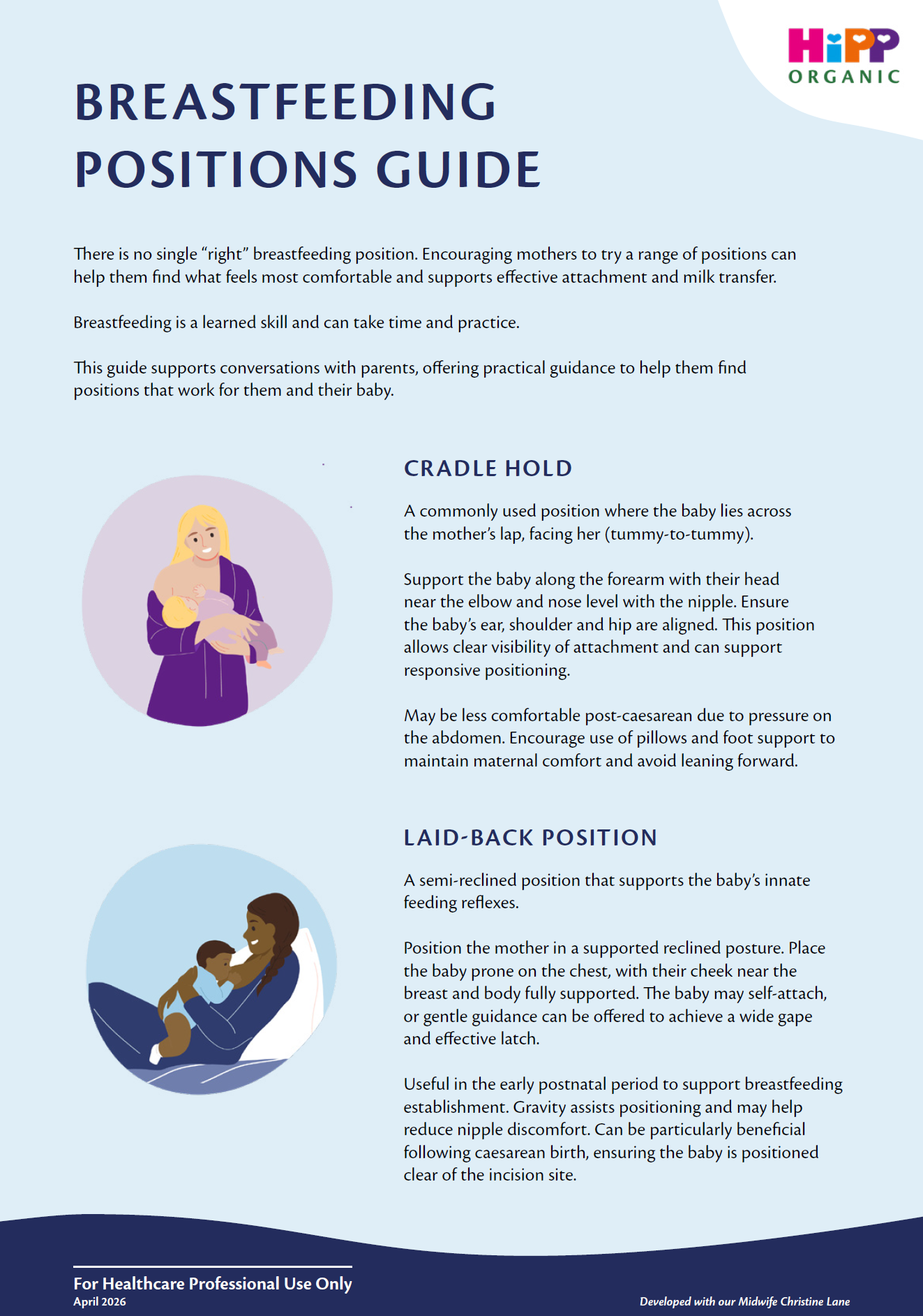 HiPP Organic HCP Breastfeeding Positions Guide
