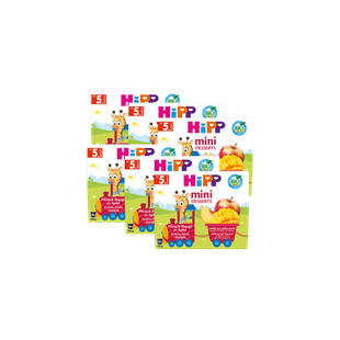 HiPP Bio Mini Desserts Pfirsich-Mango im 24x100g Vorratspack für Babys ab 5 Monaten