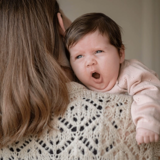Baby yawning
