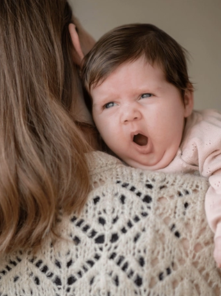 Baby yawning